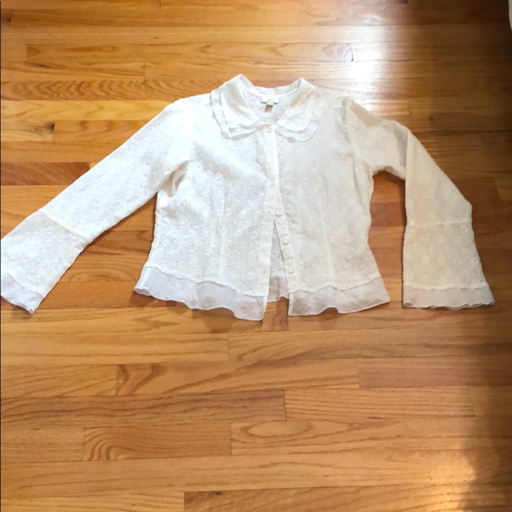 J Jill Women’s SP White Dressy Blouse
